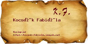 Kocsák Fabióla névjegykártya